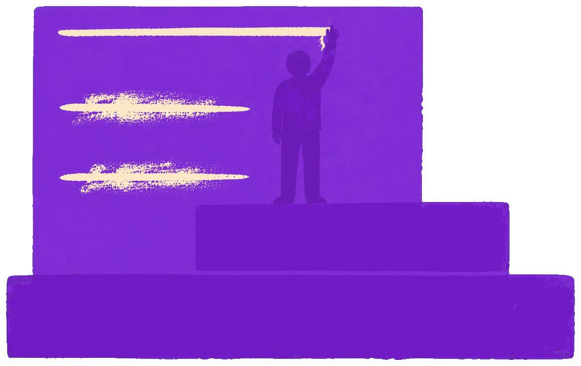 Two erased chalk lines low on the wall and a fresh one drawn from the step above them: the exemption line re-forming one tier up, on schedule.